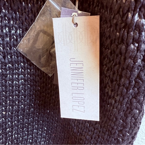 Jennifer Lopez Womens Sweater Medium Charcoal Knit New Fall Stretchy - Picture 4 of 5